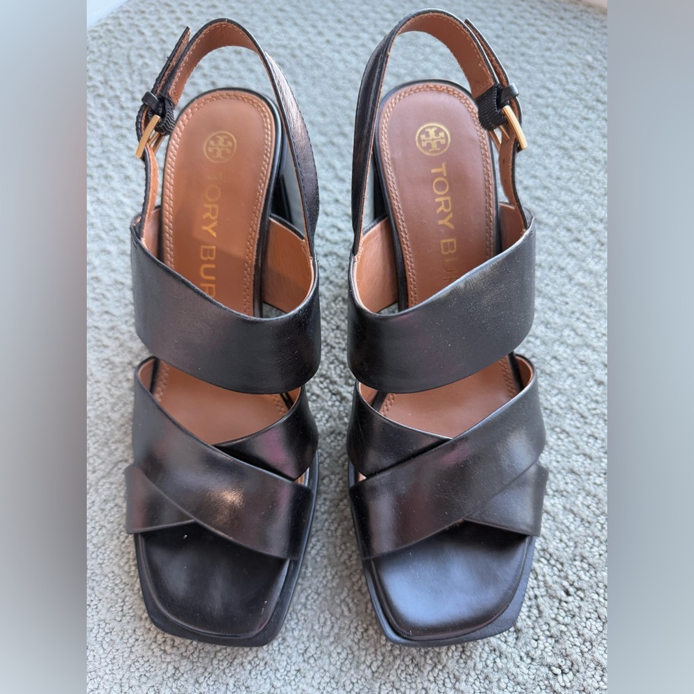 Tory Burch block heel shoes size 8 1/2 EUC